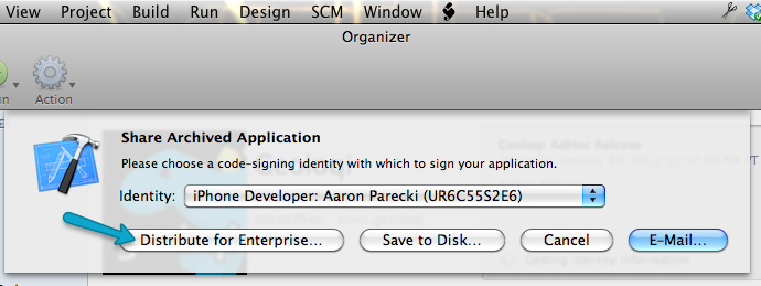 Choose Developer Identity