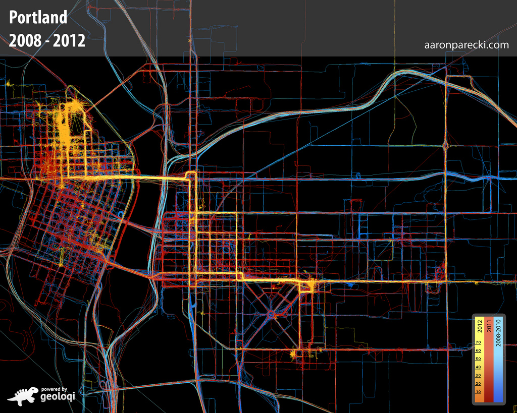 Aaron Parecki's GPS Logs of Portland