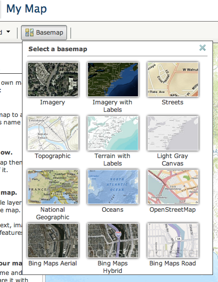Choose a basemap