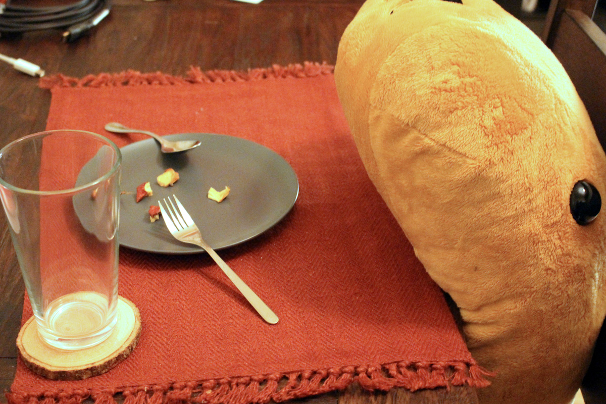 Capybara eating dinner