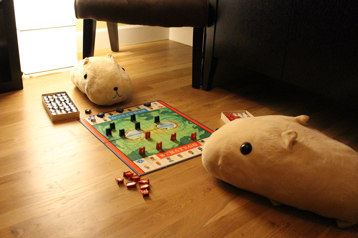 Capybaras playing Stratego