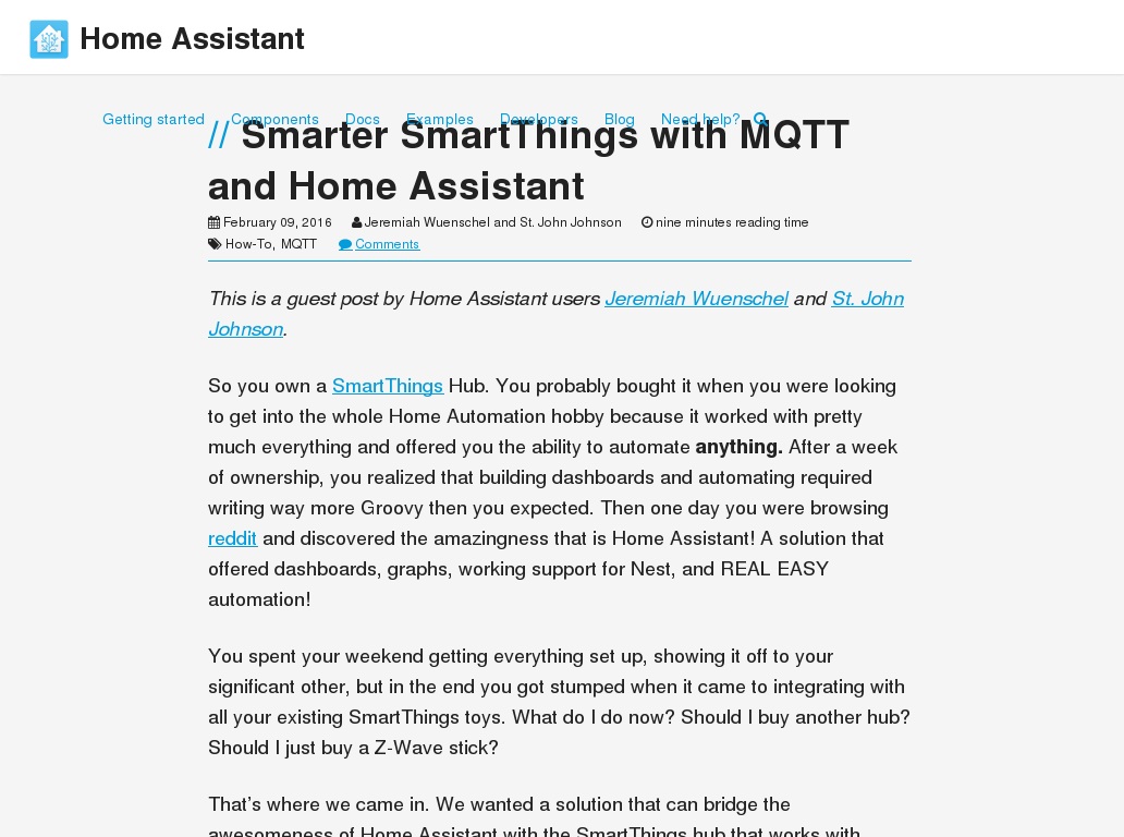 Smarter Smartthings With Mqtt And Home Assistant Home Assistant