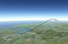 GPS logs of the flight from Copenhagen to Amsterdam
