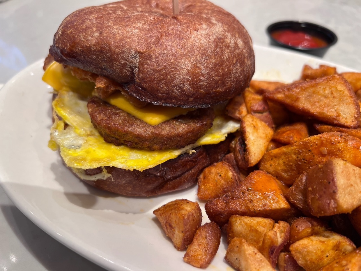 Just ate Veggie Sausage Breakfast Sandwich • Aaron Parecki